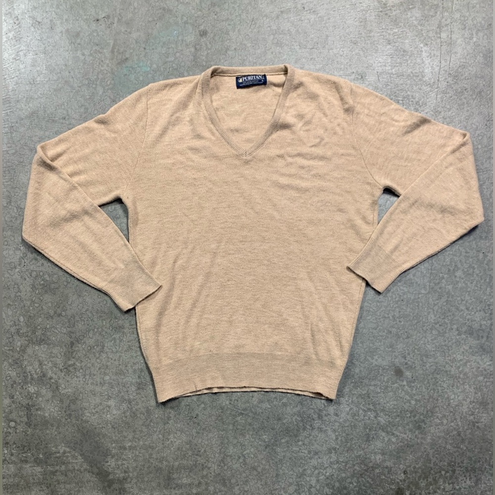 Vintage 80s Puritan V-Neck Pullover Preppy Mod Sweater